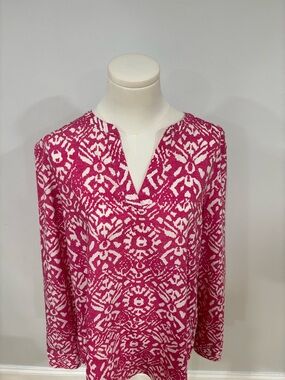 Ralph Lauren Fuchsia and White Patterned Tunic